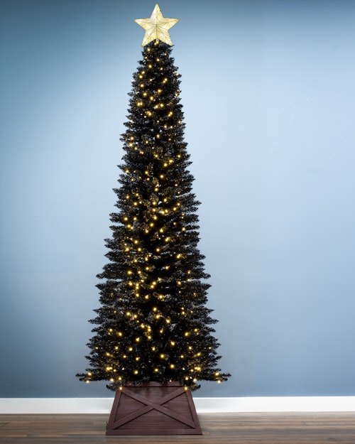 The Pre-lit 6ft Black Italian Pencilimo Tree