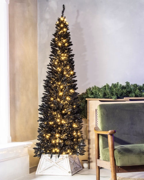 The Pre-lit 6ft Black Italian Pencilimo Tree