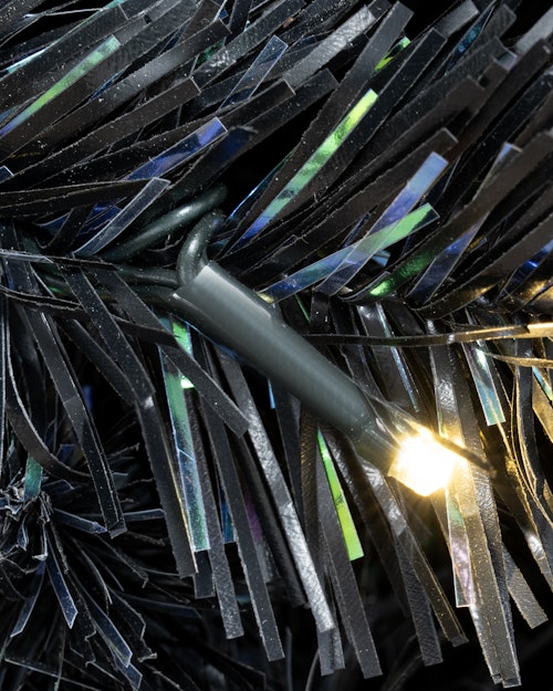 The 6ft Pre-lit Black Iridescence Pine Tree with Warm White Lights