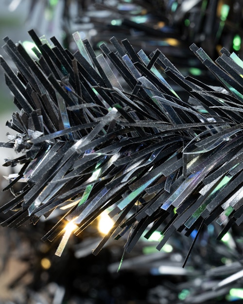 The 6ft Pre-lit Black Iridescence Pine Tree with Warm White Lights