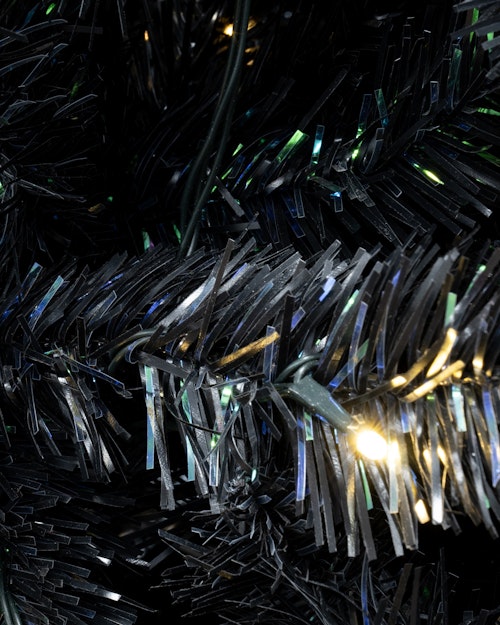 The 6ft Pre-lit Black Iridescence Pine Tree with Warm White Lights