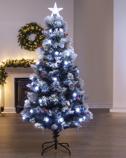 The 6ft Snowy LED Frosted Pine Fibre Optic Tree